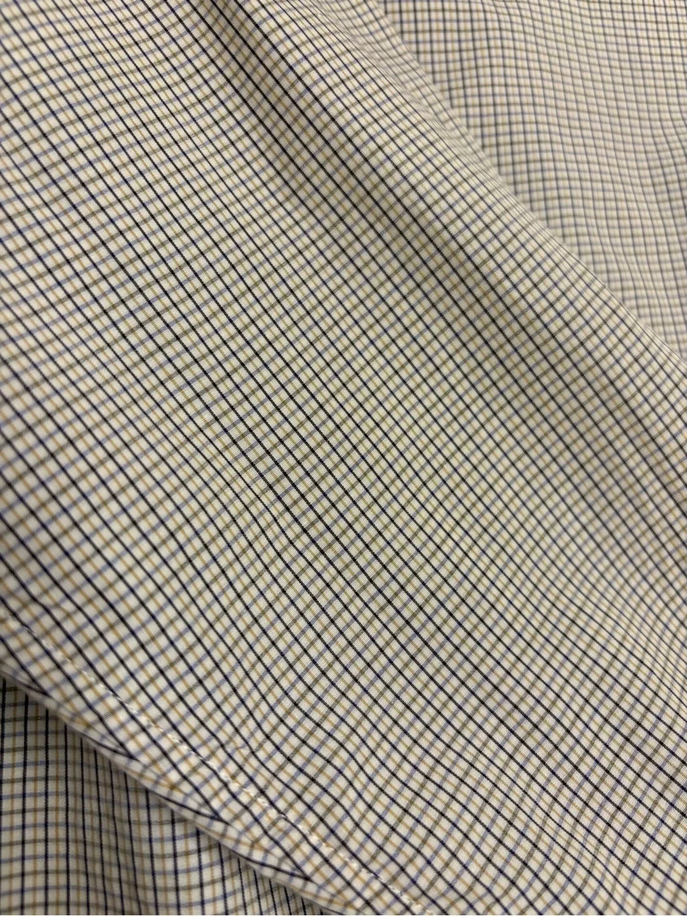 Banana Republic Men's Check Dress Shirt in Beige and Navy